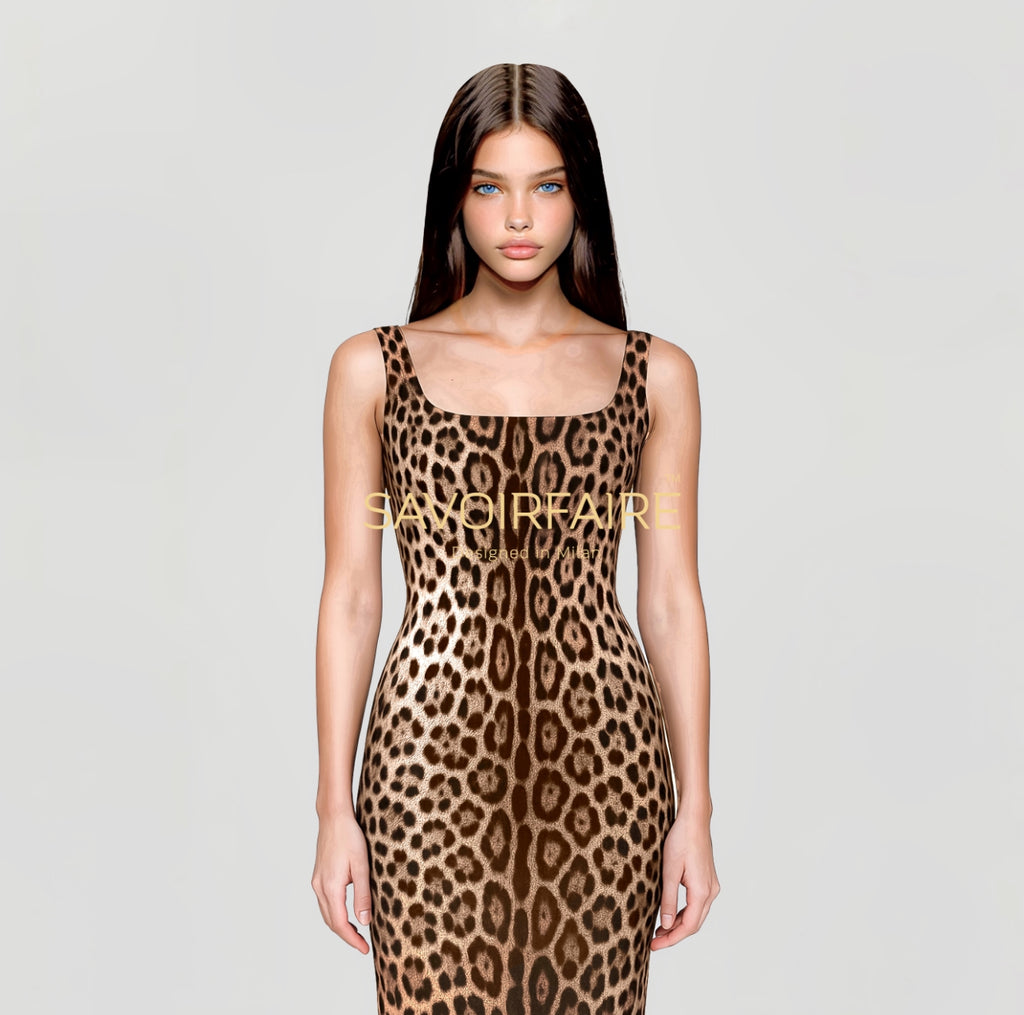 Vestito Slim Leopardato