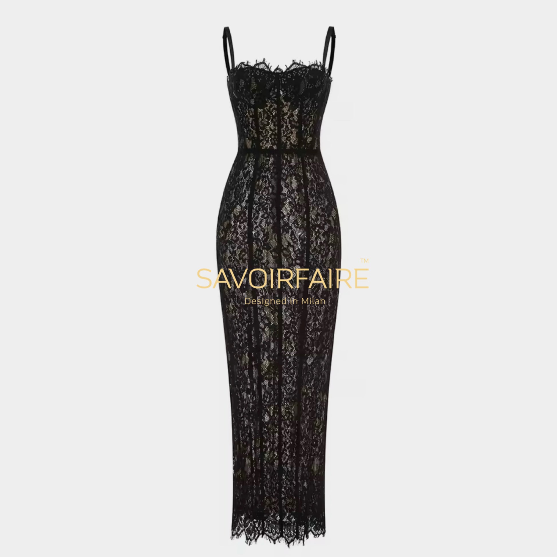 Vestito Pizzo Nero Imperiale