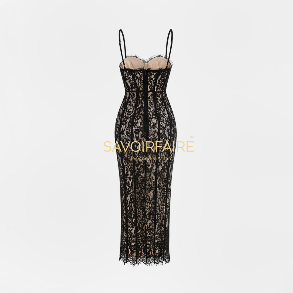 Vestito Pizzo Nero Imperiale