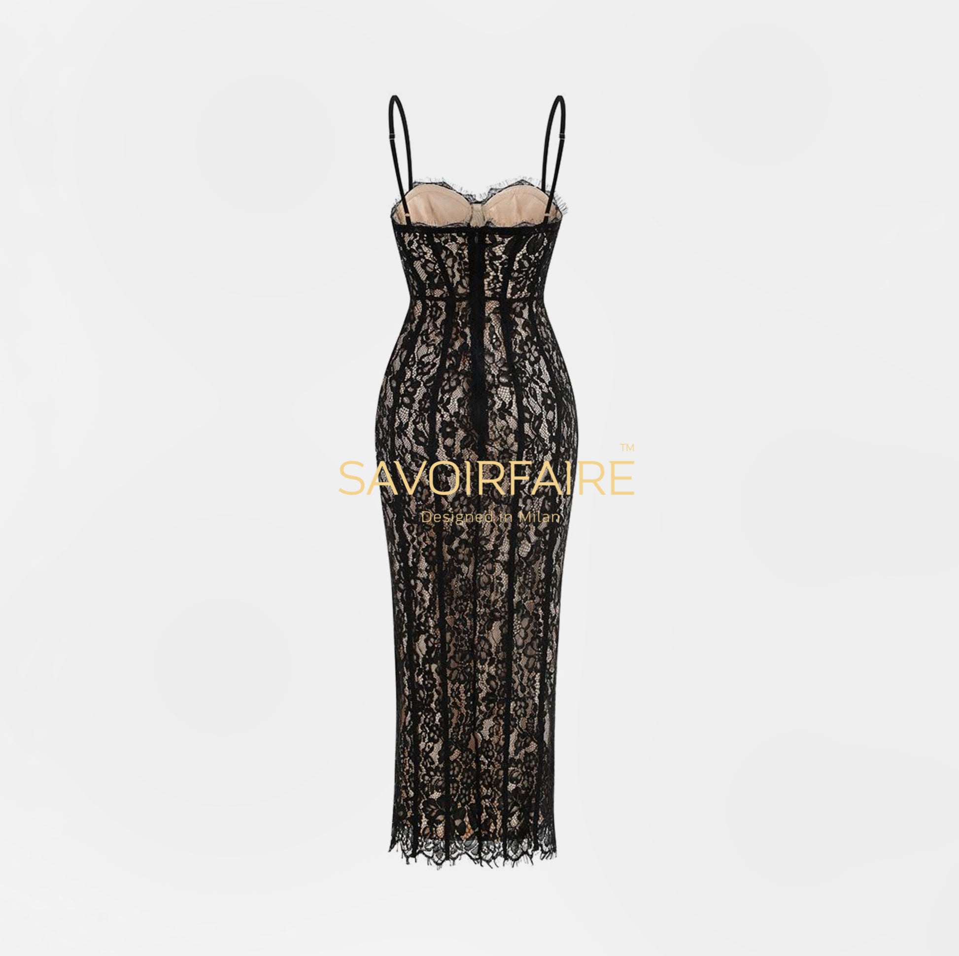 Vestito Pizzo Nero Imperiale