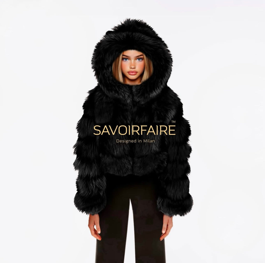 Giacca Bomber Crop Nera