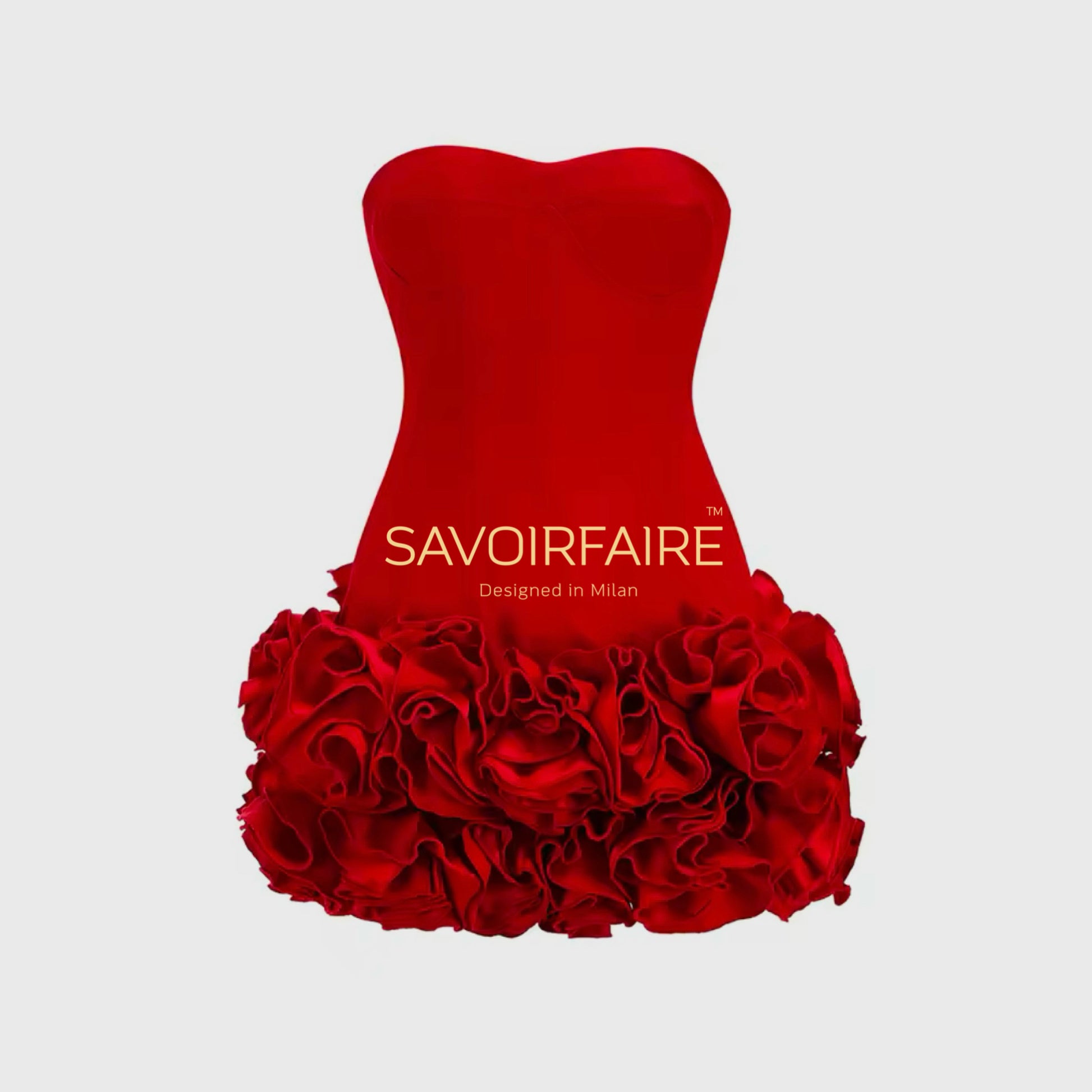 Vestito Bustier Rosso Fiore